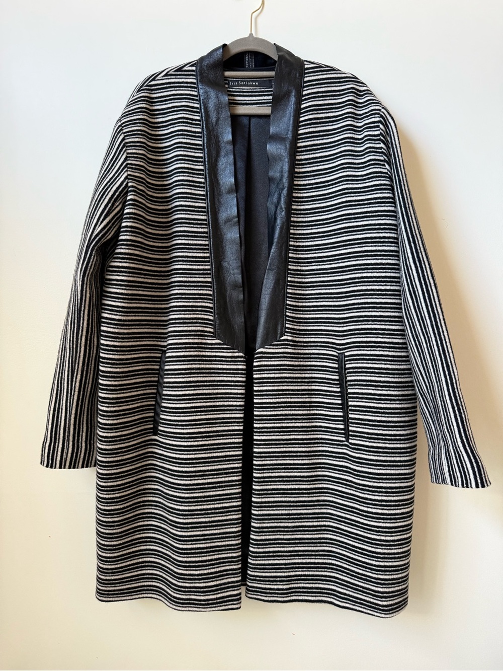 Iris Setlakwe MADE IN CANADA 🇨🇦 Designer wool knit leather coat